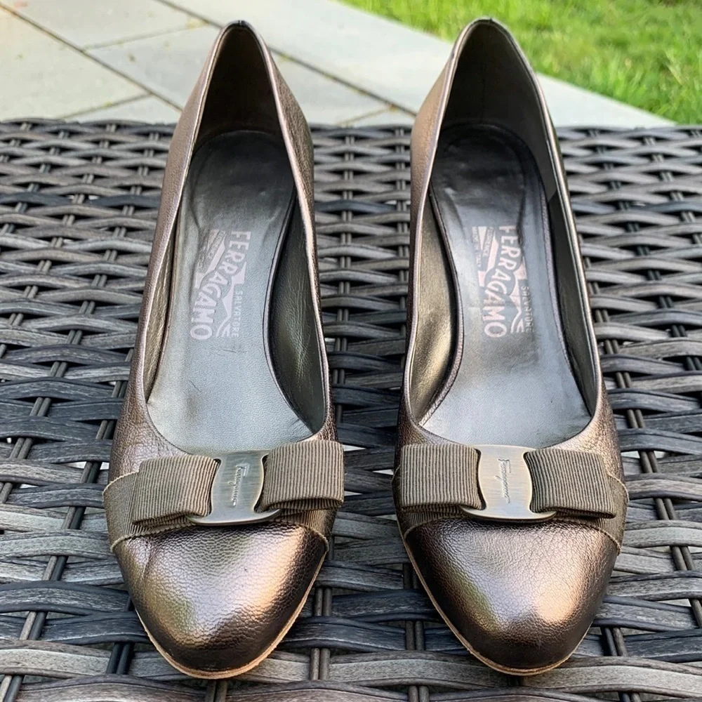 SALVATORE FERRAGAMO Leather Wedges
